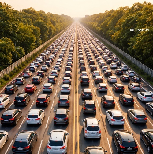Congestionamento em estrada