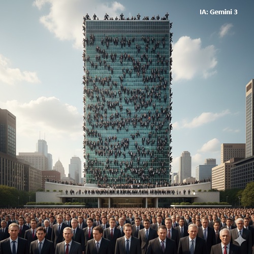 Prédio da ONU superlotado